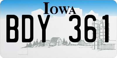 IA license plate BDY361