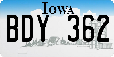 IA license plate BDY362