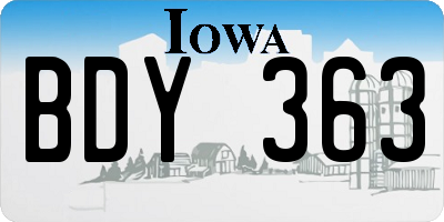 IA license plate BDY363