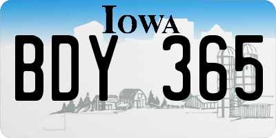 IA license plate BDY365