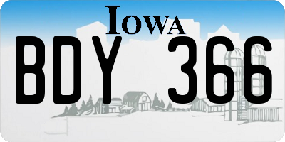 IA license plate BDY366