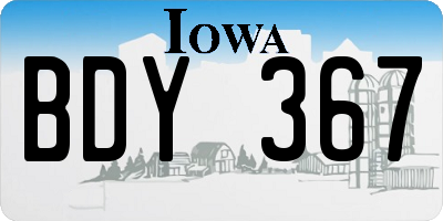 IA license plate BDY367