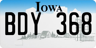 IA license plate BDY368