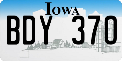 IA license plate BDY370