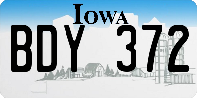 IA license plate BDY372