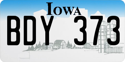 IA license plate BDY373