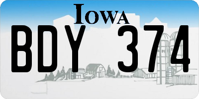 IA license plate BDY374