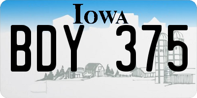IA license plate BDY375