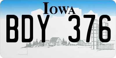 IA license plate BDY376