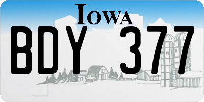 IA license plate BDY377