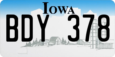 IA license plate BDY378