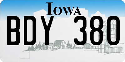 IA license plate BDY380