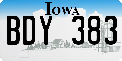 IA license plate BDY383