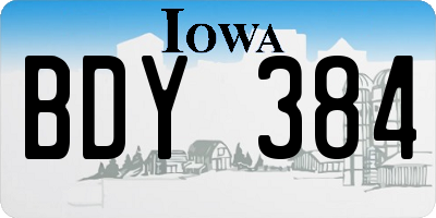 IA license plate BDY384