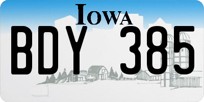 IA license plate BDY385