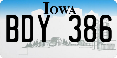 IA license plate BDY386