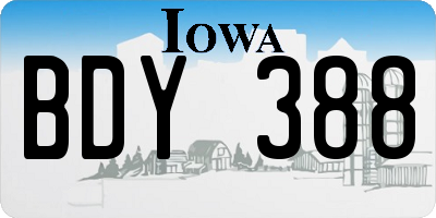 IA license plate BDY388