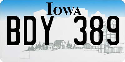IA license plate BDY389