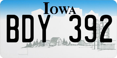 IA license plate BDY392