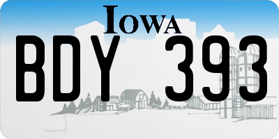 IA license plate BDY393