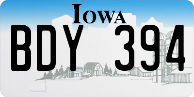 IA license plate BDY394