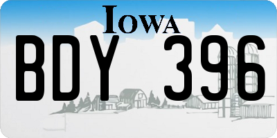 IA license plate BDY396