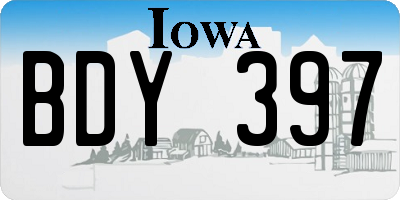 IA license plate BDY397