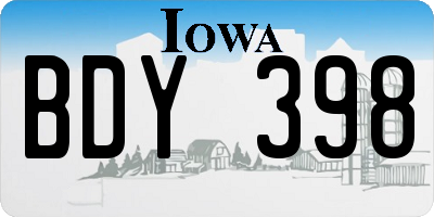 IA license plate BDY398