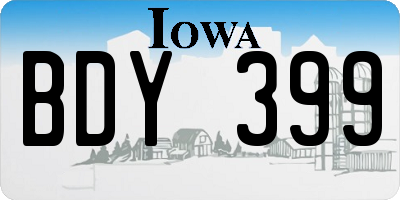 IA license plate BDY399