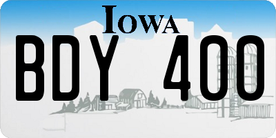 IA license plate BDY400