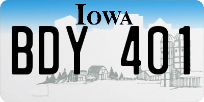 IA license plate BDY401