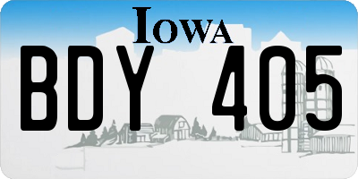 IA license plate BDY405
