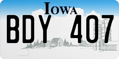 IA license plate BDY407