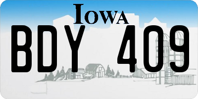 IA license plate BDY409