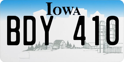IA license plate BDY410