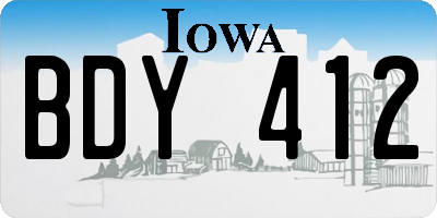 IA license plate BDY412