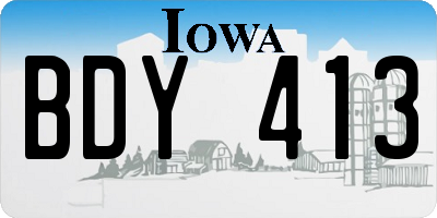 IA license plate BDY413