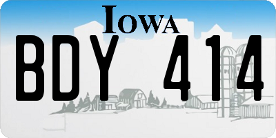 IA license plate BDY414