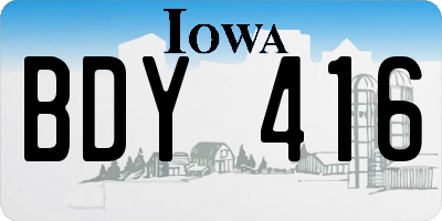 IA license plate BDY416