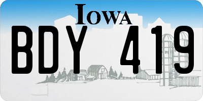 IA license plate BDY419