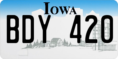 IA license plate BDY420