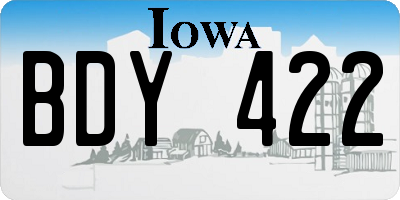 IA license plate BDY422