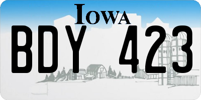 IA license plate BDY423