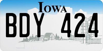 IA license plate BDY424