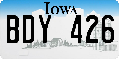 IA license plate BDY426