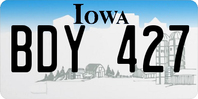 IA license plate BDY427