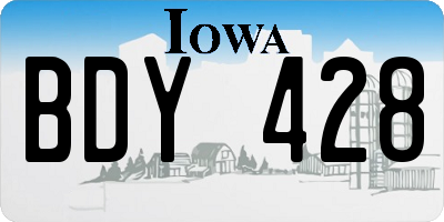 IA license plate BDY428
