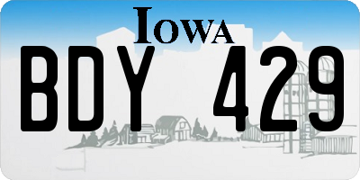 IA license plate BDY429