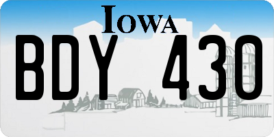 IA license plate BDY430
