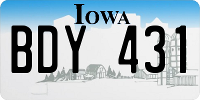 IA license plate BDY431